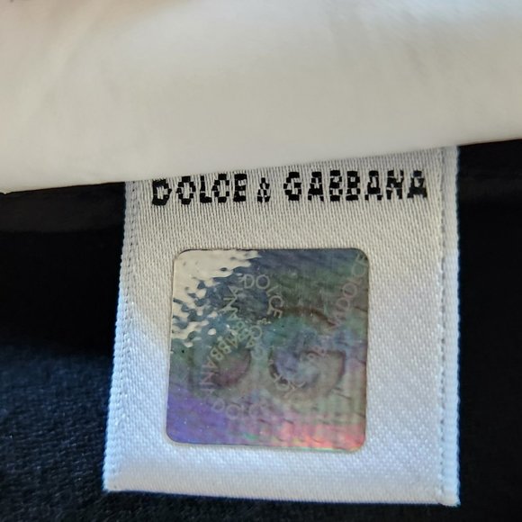 Dolce & Gabbana wool pockets front pleat black A-line skirt Sz 44 Italy - Picture 7 of 7